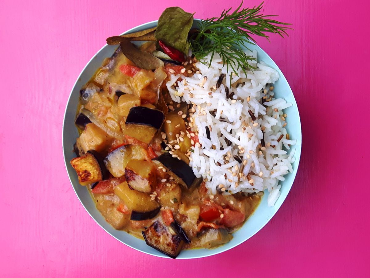 Cremiges Winter-Auberginen-Curry